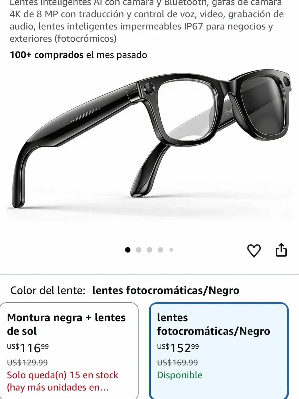 Smart Glasses Bluetooth Audio Sunglasses - Black